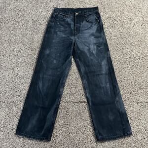 B Sides Jeans Womens 26 Black Coated High Rise Straight Leg Denim Pants Premium